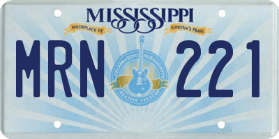 MS license plate MRN221
