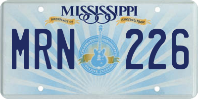 MS license plate MRN226