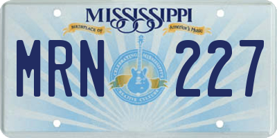 MS license plate MRN227