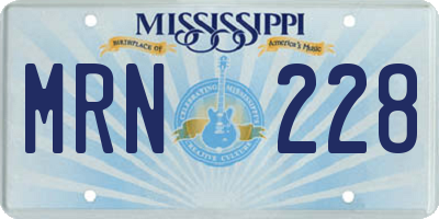 MS license plate MRN228