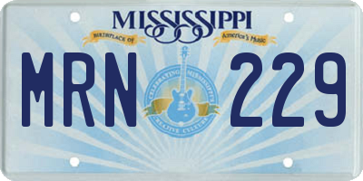 MS license plate MRN229