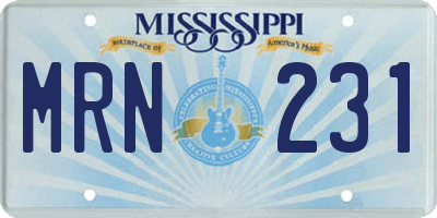 MS license plate MRN231