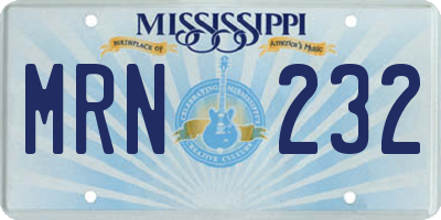 MS license plate MRN232
