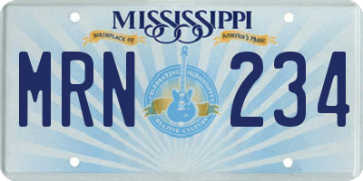 MS license plate MRN234