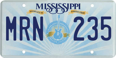 MS license plate MRN235