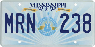 MS license plate MRN238