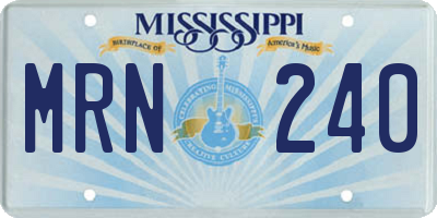 MS license plate MRN240