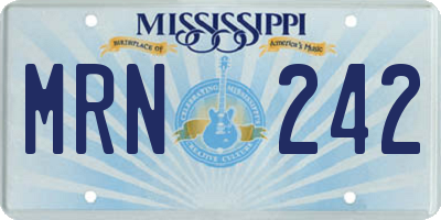 MS license plate MRN242