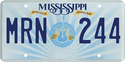 MS license plate MRN244