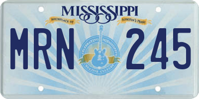 MS license plate MRN245