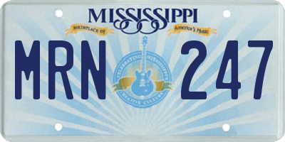MS license plate MRN247