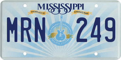 MS license plate MRN249