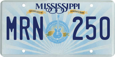 MS license plate MRN250