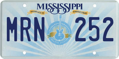 MS license plate MRN252