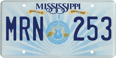 MS license plate MRN253