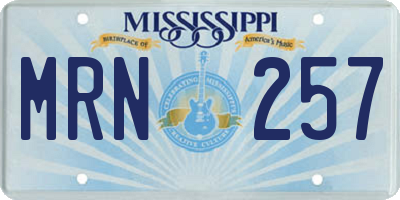 MS license plate MRN257