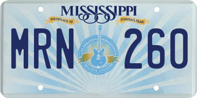 MS license plate MRN260