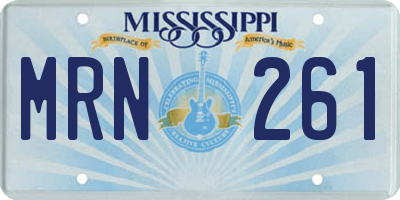 MS license plate MRN261
