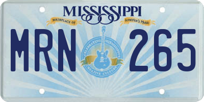 MS license plate MRN265