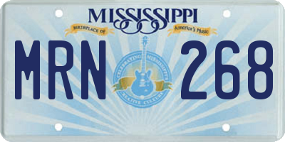 MS license plate MRN268