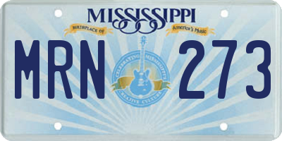 MS license plate MRN273