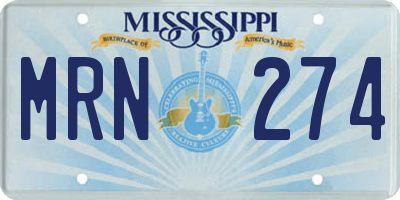 MS license plate MRN274