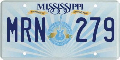 MS license plate MRN279