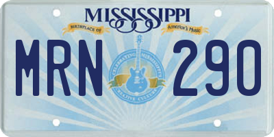 MS license plate MRN290