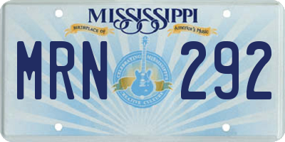 MS license plate MRN292
