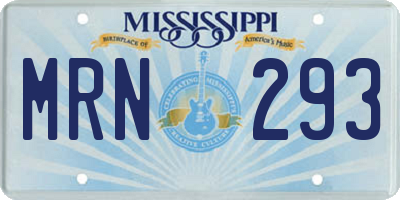 MS license plate MRN293