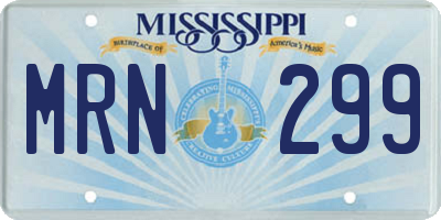 MS license plate MRN299