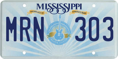 MS license plate MRN303