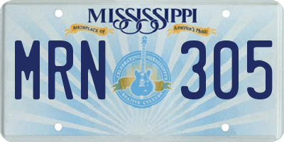 MS license plate MRN305