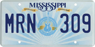 MS license plate MRN309