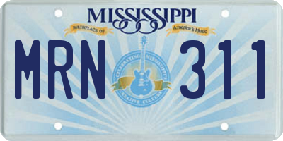 MS license plate MRN311