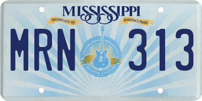 MS license plate MRN313