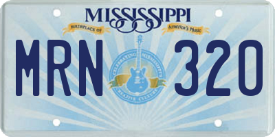 MS license plate MRN320