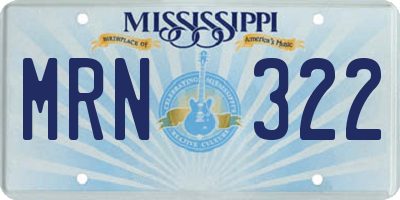MS license plate MRN322