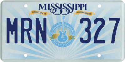 MS license plate MRN327
