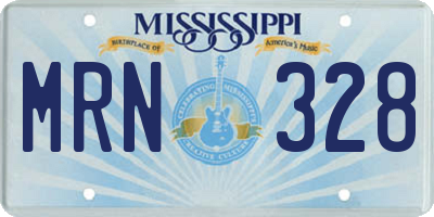 MS license plate MRN328