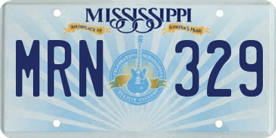 MS license plate MRN329