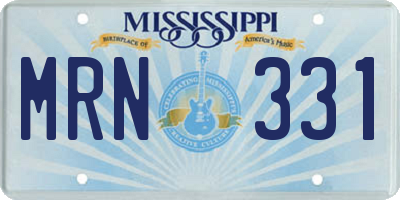 MS license plate MRN331