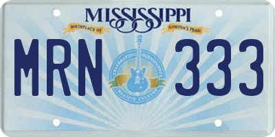 MS license plate MRN333