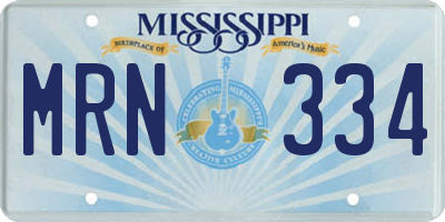 MS license plate MRN334