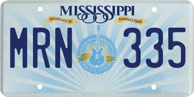 MS license plate MRN335