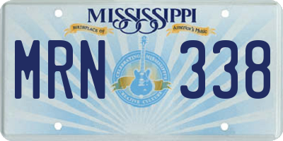 MS license plate MRN338