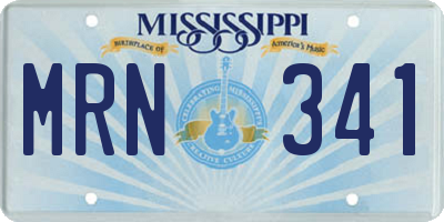 MS license plate MRN341