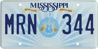 MS license plate MRN344