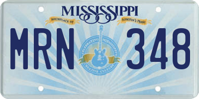MS license plate MRN348
