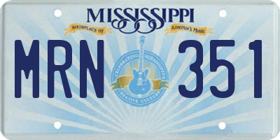MS license plate MRN351